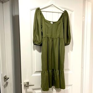 The Drop Olive Green knee length dress
